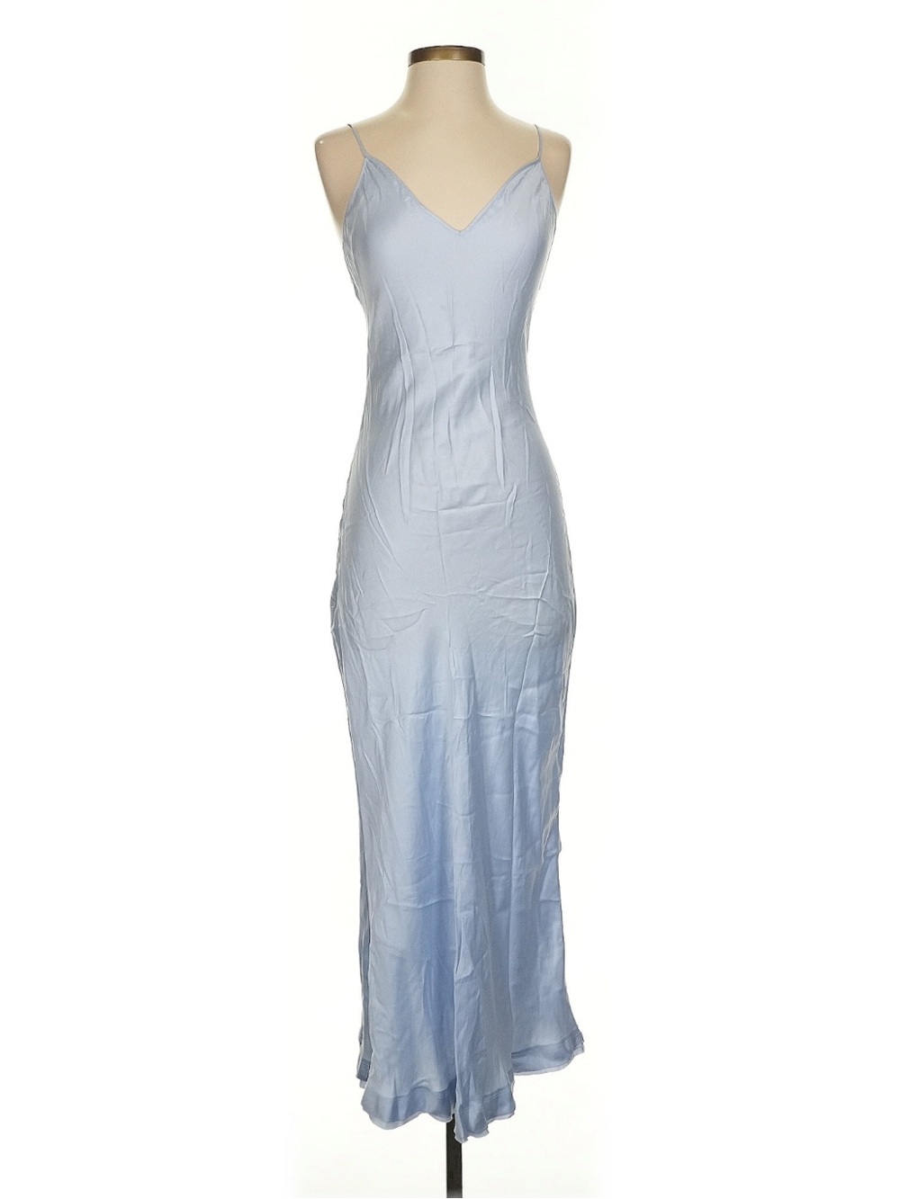 Jonathan Simkhai Pale Blue Slip Maxi Dress 100% Cupro